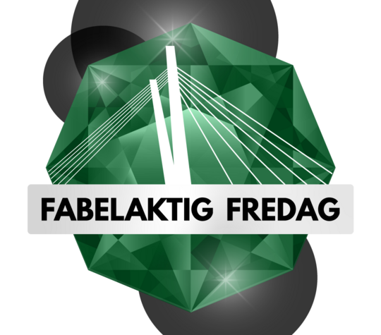 Illustarsjon av logo til fabelaktig fredag grønn diamant med tekst foran